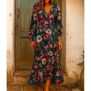 Band of The Free Floral Wrap Dress